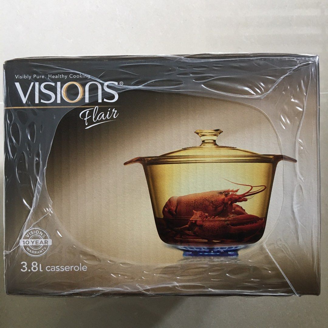 Visions 1.25L Heat Resistant Amber Round Glass Ceramics Kitchen