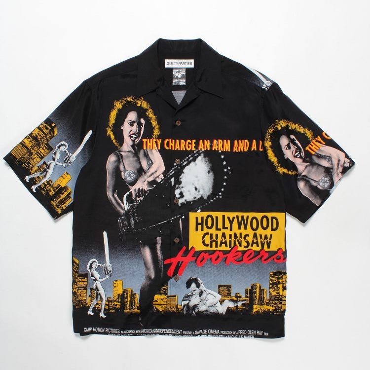 WACKO MARIA HOLLYWOOD CHAINSAW HOOKERS / S/S HAWAIIAN SHIRT (TYPE