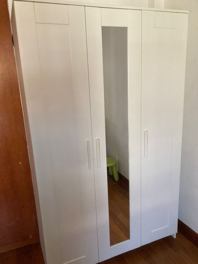 WARDROBE 3 DOOR WHITE (IKEA BRIMNES ), Furniture & Home Living ...