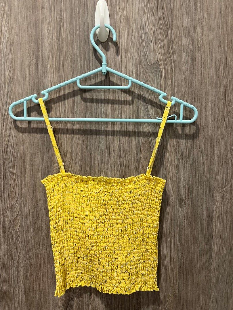 Yellow spaghetti strap top store