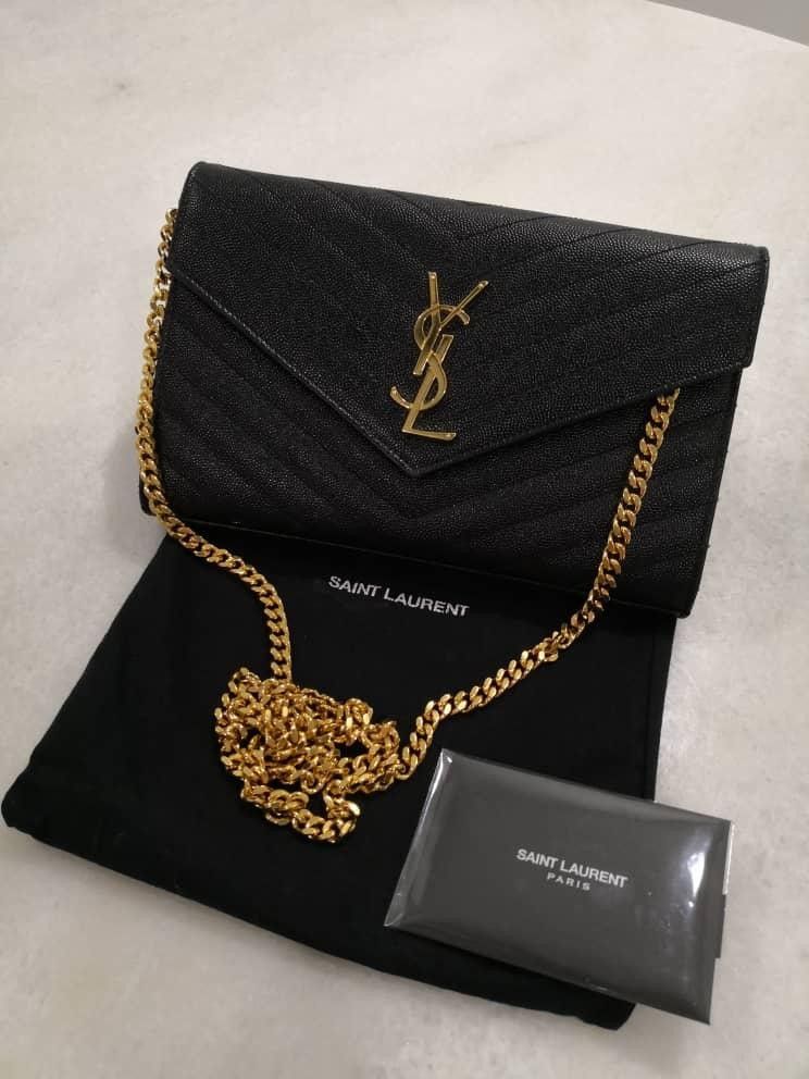YSL Matelasse Chain Wallet Medium