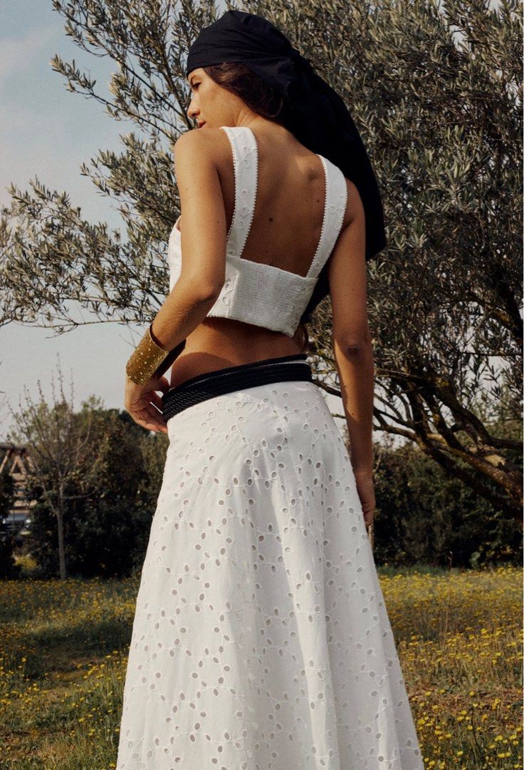 Zara Embroidered Bustier and Skirt Set