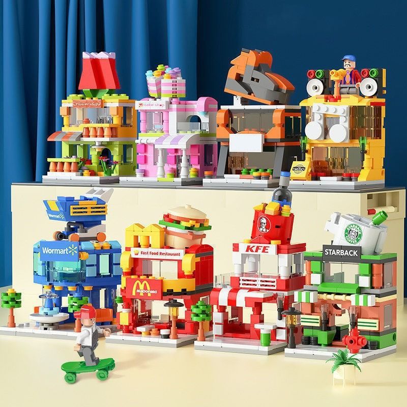 164 Pieces Mini Lego City Street View Blocks McDonald s House