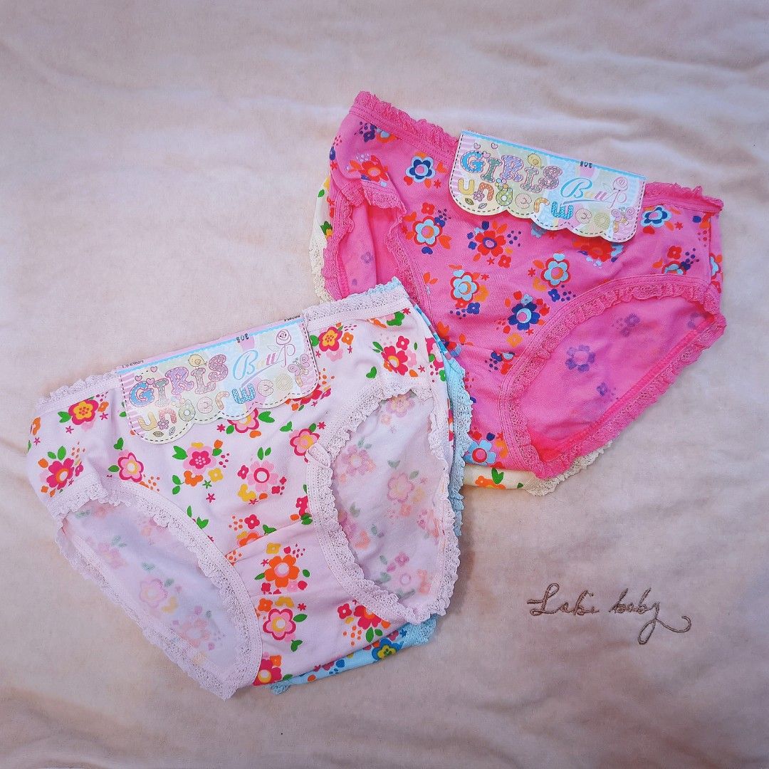 4Pcs Kids Girls Underwear Contton Panties L size 6-8Y, Babies