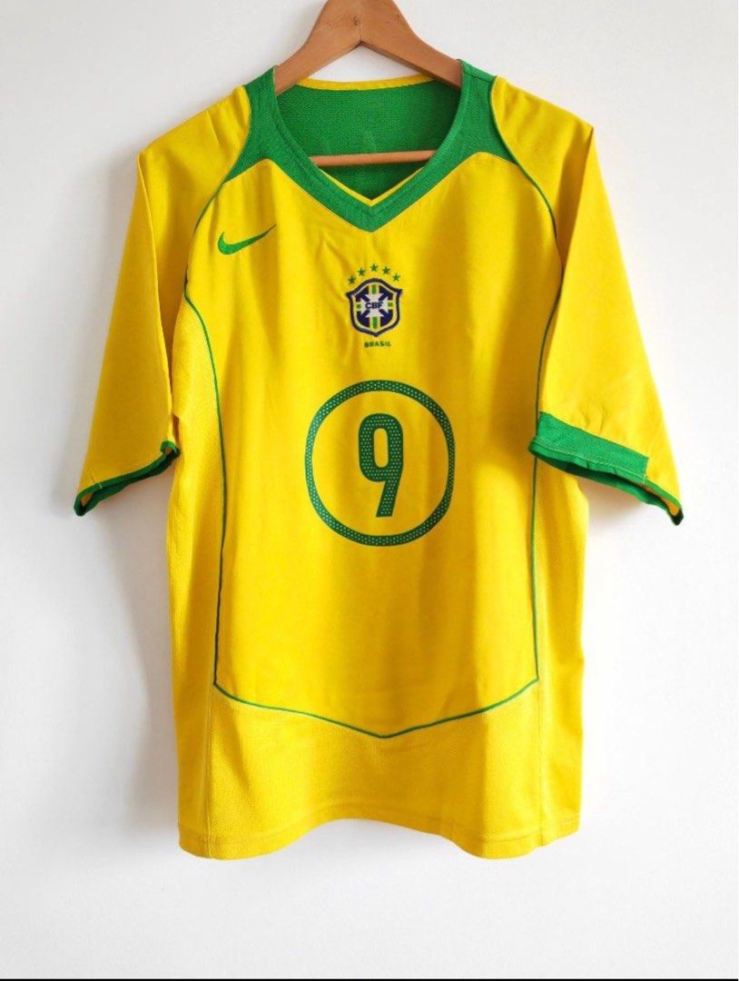 Brazil Ronaldo #9 Retro Jersey Home World Cup 2002