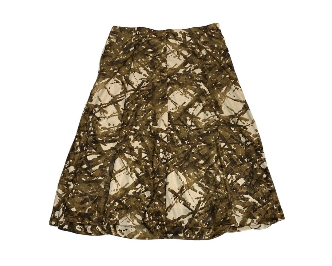 ✸ brown printed midi skirt (Category: Skirts) located in Las Pinas. Submitted by cyamese (Listing ID 1244191821, Image 1). Description: size: 28” waist condition: like new, thrifted mop: gcash / bpi mod: gogoexpress / same day delivery .