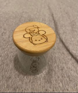 正版 購自Disney Tsum Tsum 公仔木蓋玻璃樽