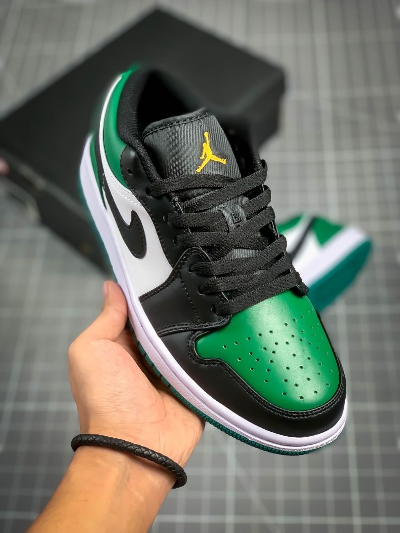 Air Jordan 1 Low Black Green Toe Men s Fashion Footwear