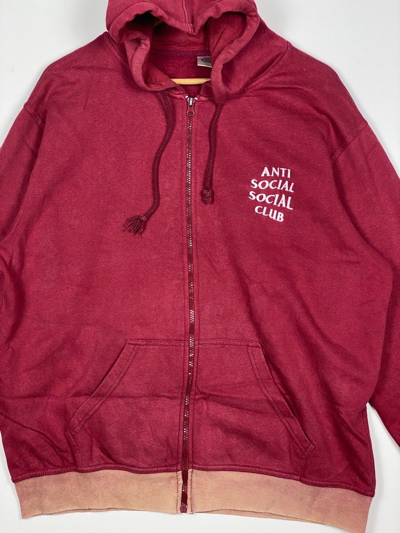Anti social social sale club maroon hoodie