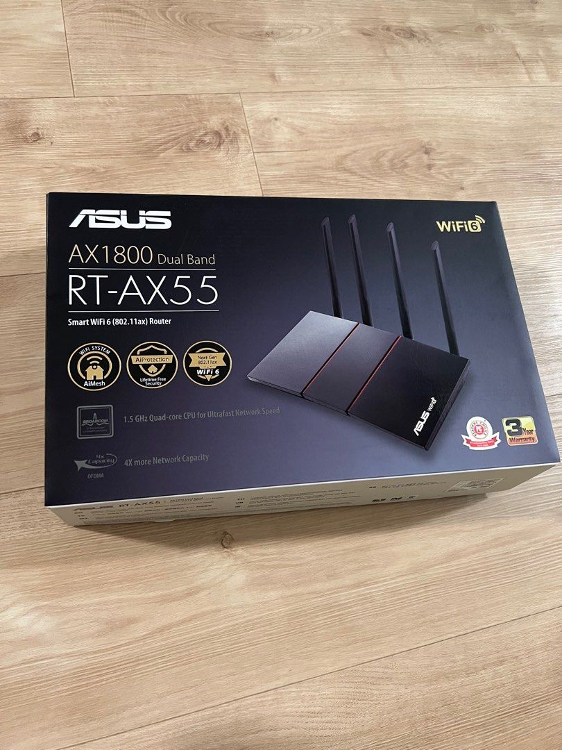 Asus AX1800 Dual band RT-AX55 Router, Computers & Tech, Office ...