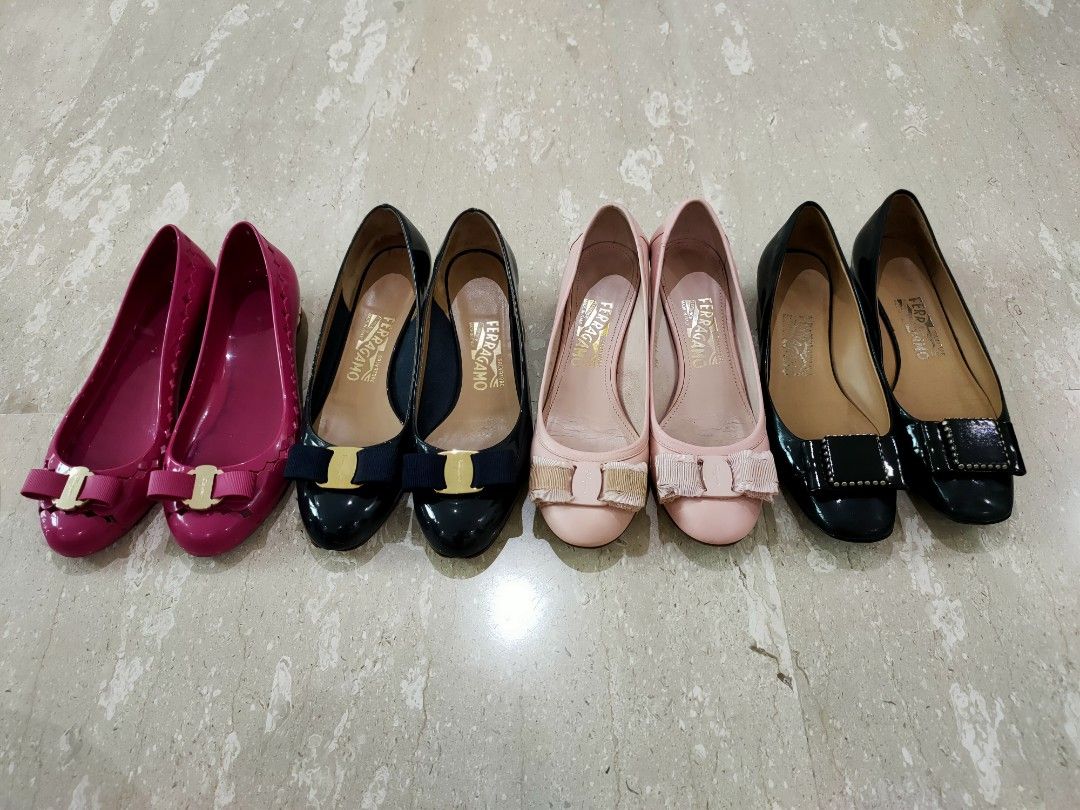 Harga Ferragamo Pink Flats Salvatore Ferragamo Varina Bow Ballet