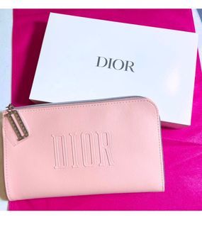 AUTHENTIC NEW Dior red or pink makeup trousse pouch wallet organizer