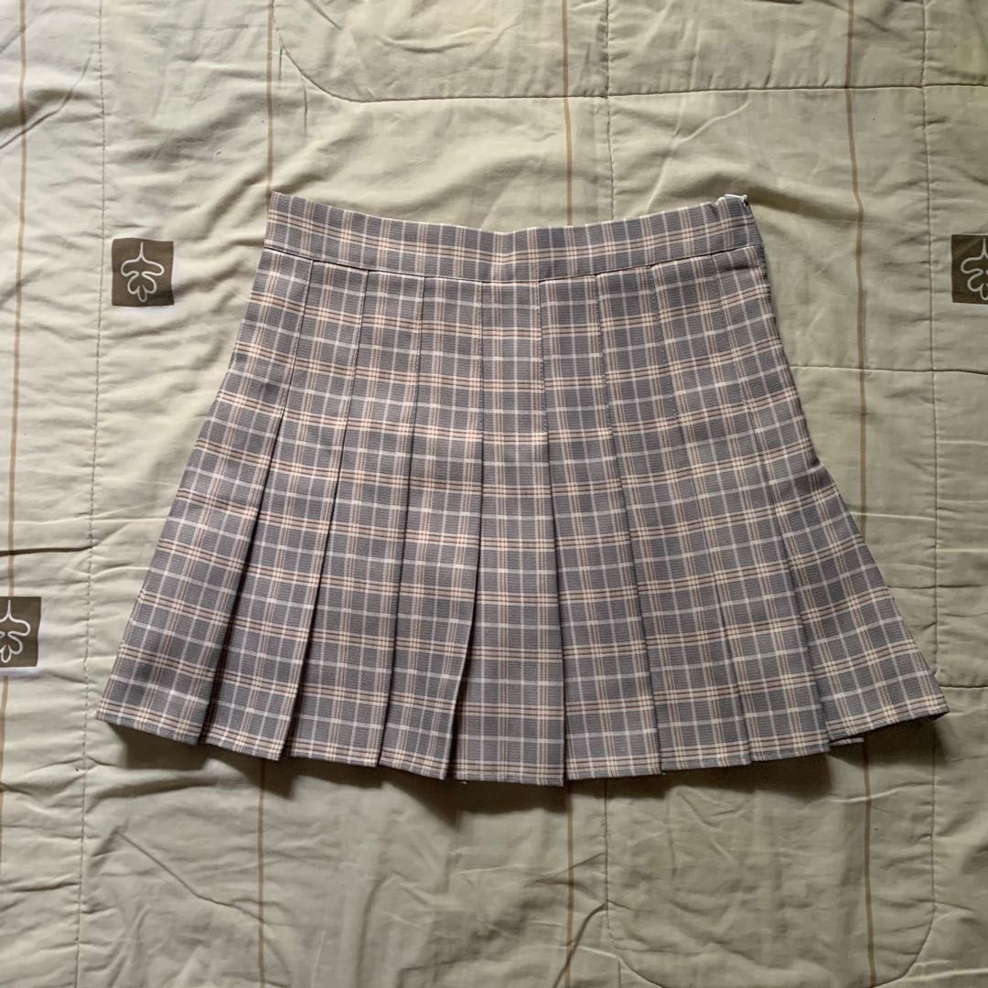 Beige plaid tennis skirt clearance