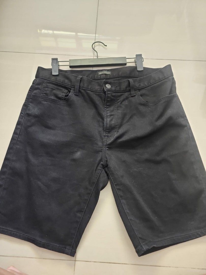 Black Denim Shorts L size Men s Fashion Bottoms Shorts on