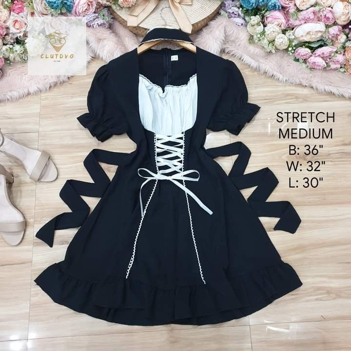 Black Retro lolita dress maid outfit, Women's Fashion, Dresses & Sets,  Dresses on Carousell