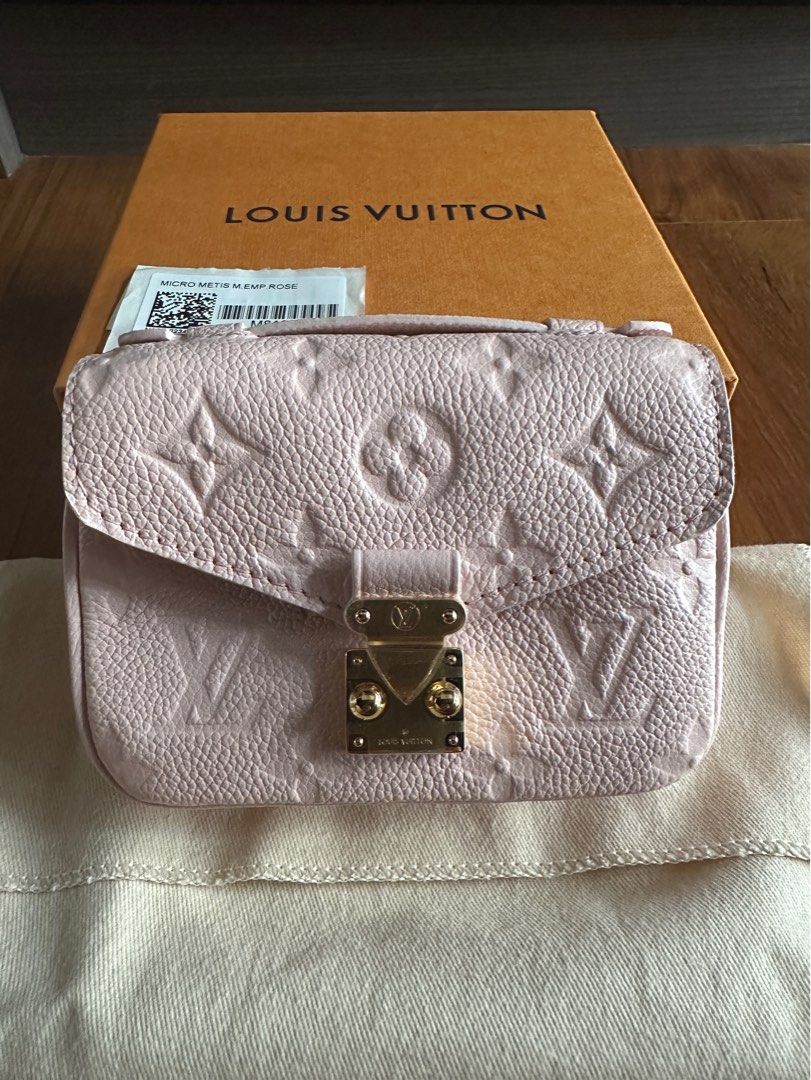 Louis Vuitton Pink Monogram Empreinte Leather Micro Metis Bag