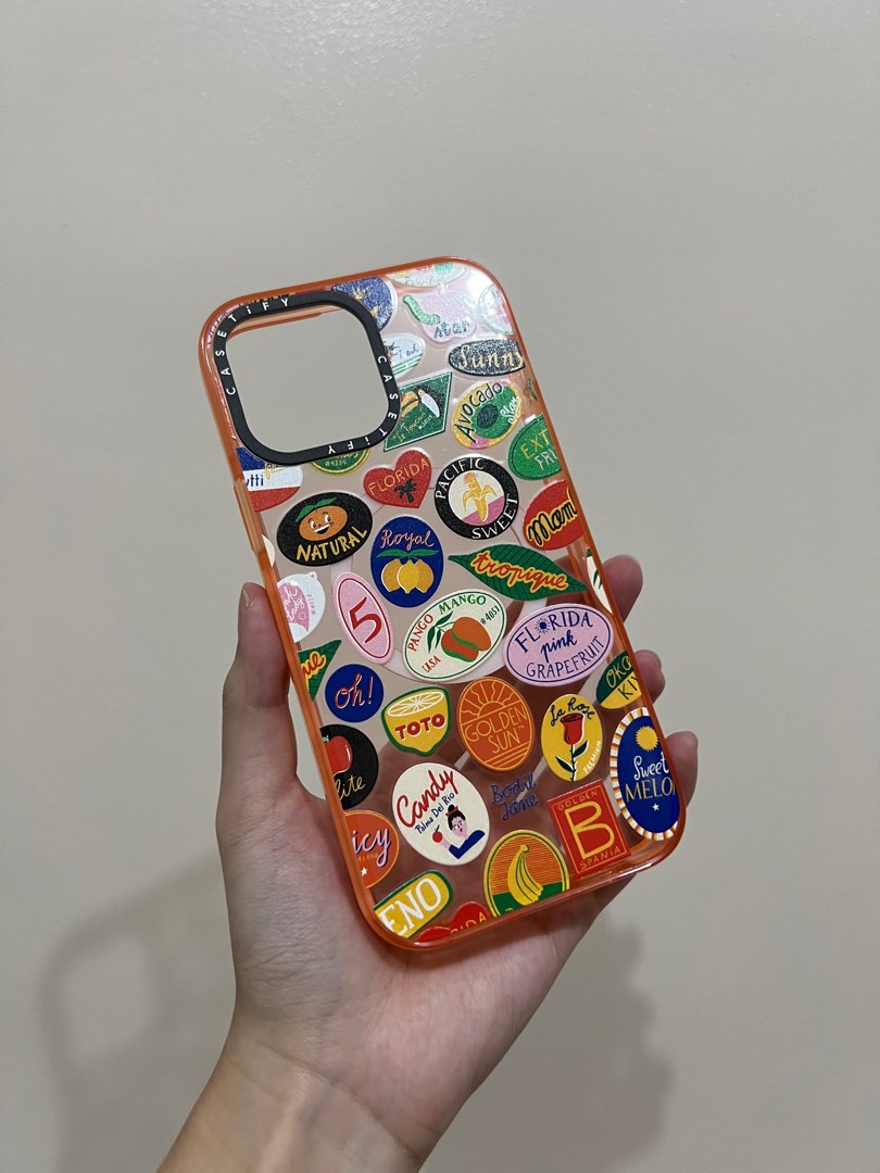 Casetify Fruit Stickers Magsafe in Sheer Peach for iPhone 13 Pro Max on