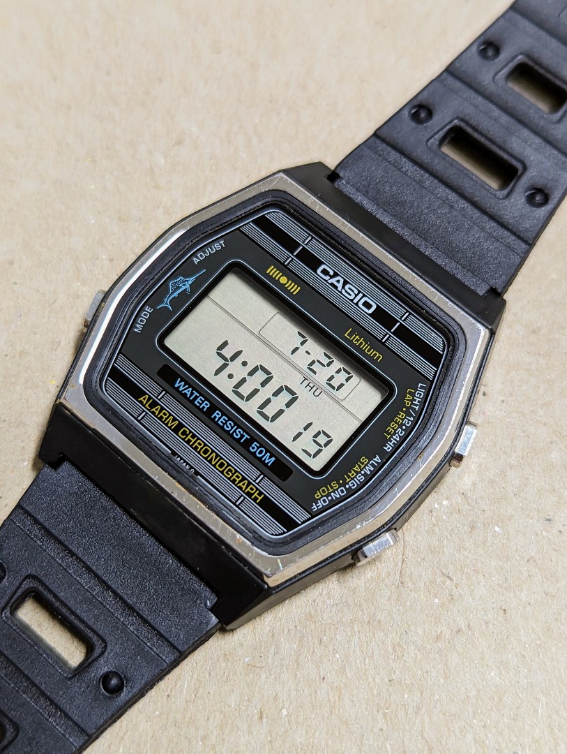 レア Vintage 1984's CASIO Marlins W-25 腕時計 - 腕時計(デジタル)