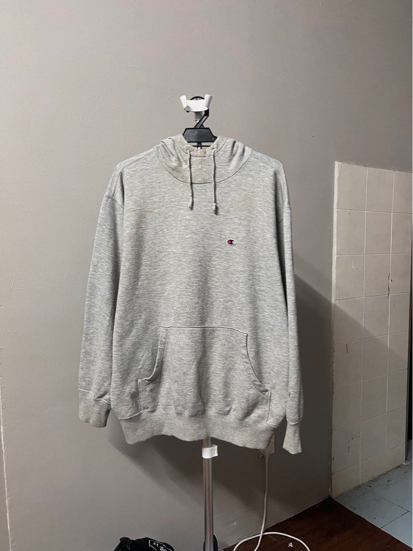 Plain grey champion hoodie hotsell