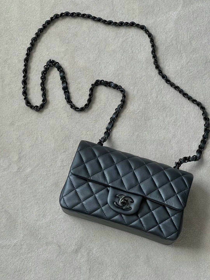 LNIB Chanel Mini Square Black Lambskin GHW, Luxury, Bags & Wallets