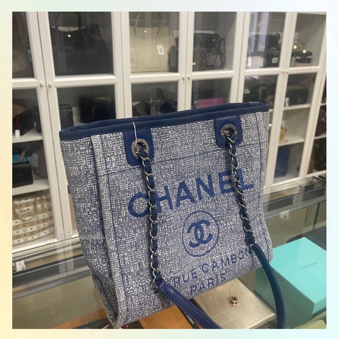 Chanel Mini Deauville Blue Tote Bag (Series 25), Luxury, Bags