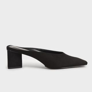 Charles & Keith Black Mules Block Heels