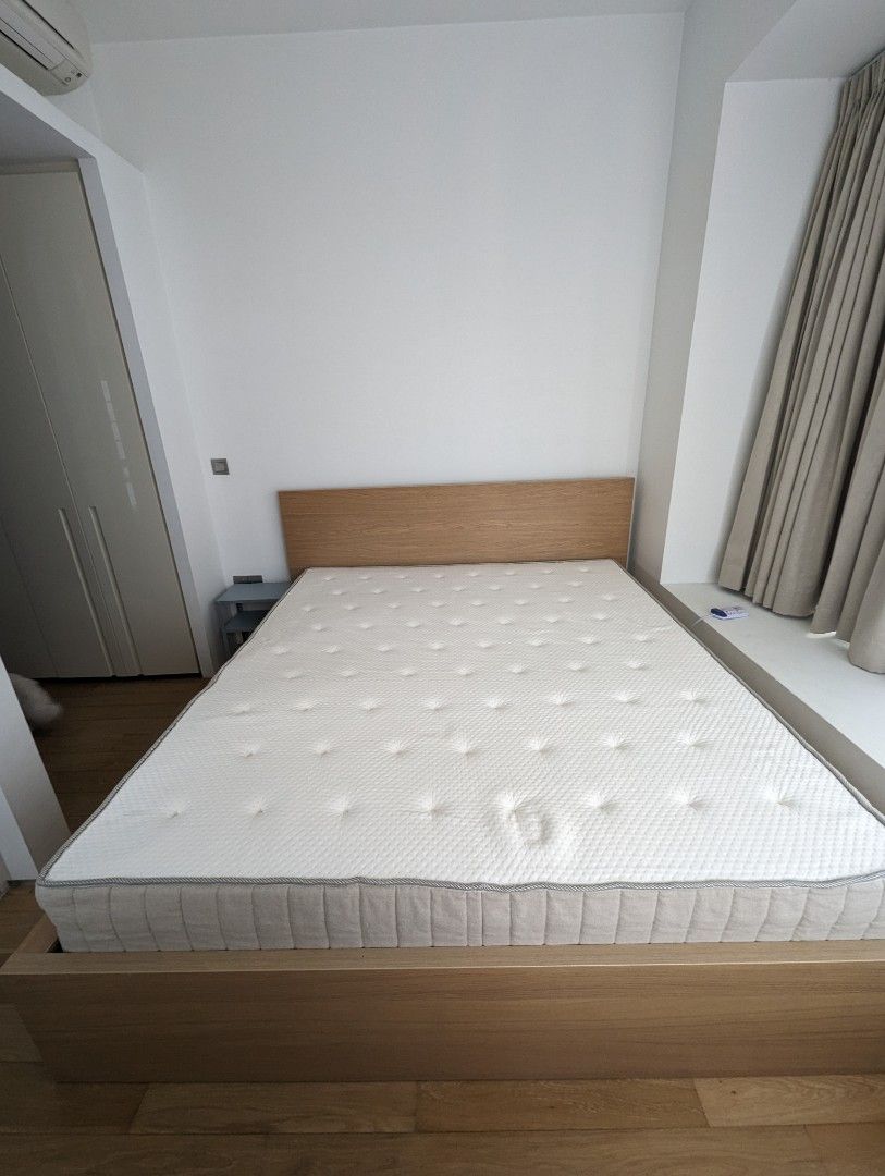 Reduced Clearance Ikea Malm and King mattress Vatnestrom, Furniture
