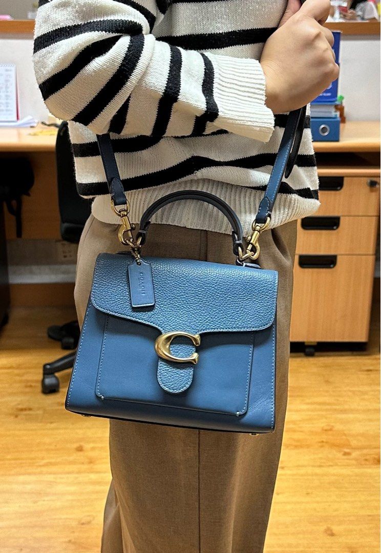 Coach tabby top handle 20 blue, Barang Mewah, Tas & Dompet di Carousell