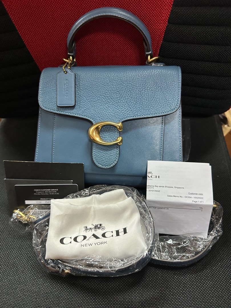 Coach tabby top handle 20 blue, Barang Mewah, Tas & Dompet di Carousell