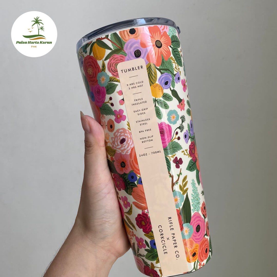 24 oz. Rifle Paper Garden Party Cream Corkcicle Tumbler – Bellis Boutique