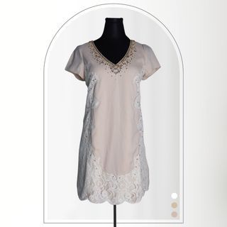 Cream Pink Elegant Dress