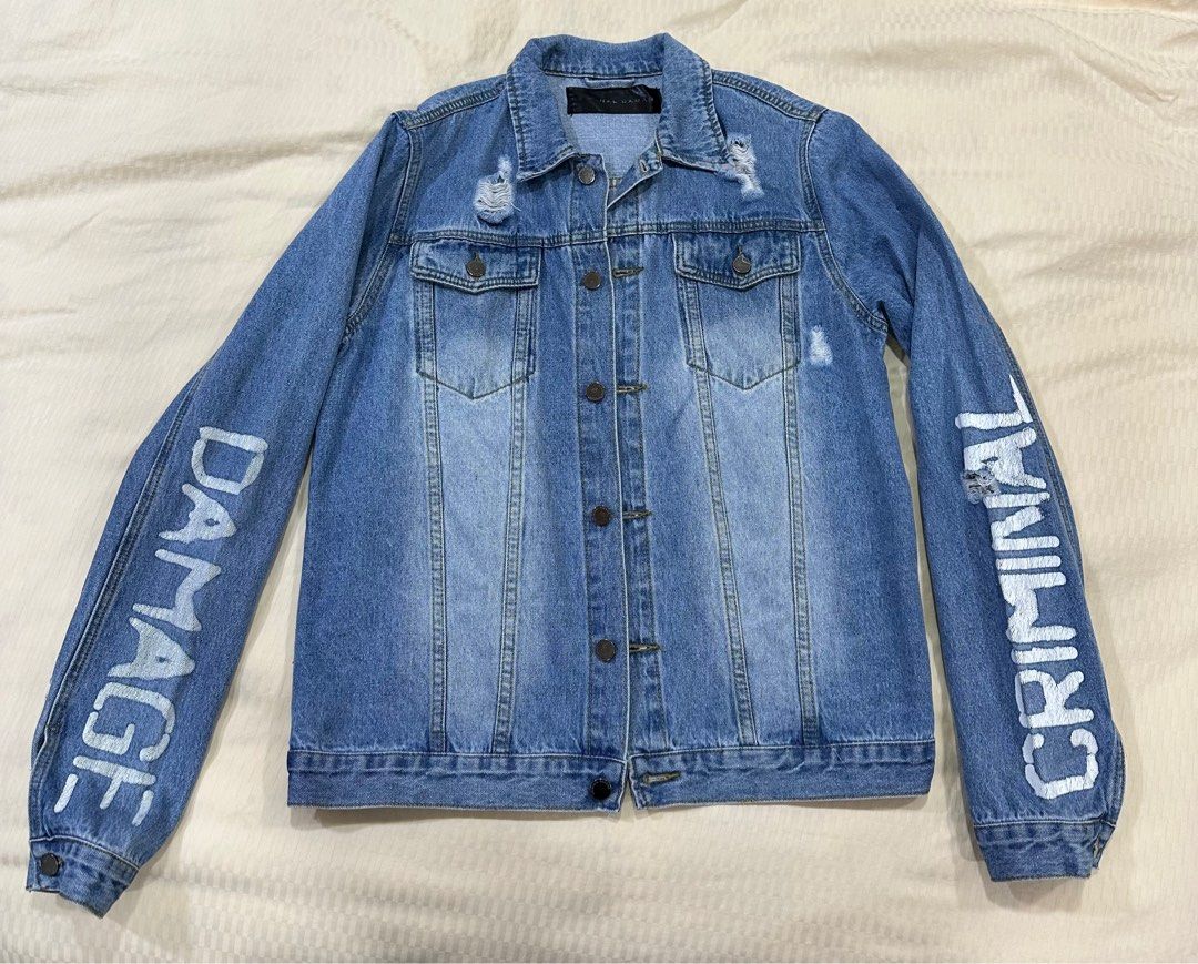 Criminal Damage Co Ord Denim Jacket In Blue With Palm Print, $20 | Asos |  Lookastic