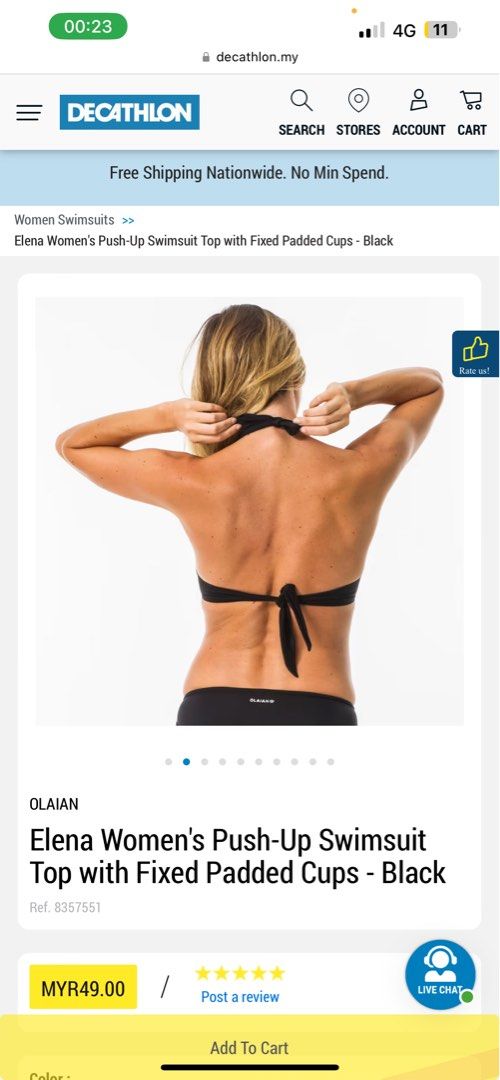 Decathlon Bikini (Category: Bikinis & Swimsuits) located in Petaling Jaya. Submitted by sofea1910 (Listing ID 1244256708, Image 2). Description: Bottom dia high waist sesuai untuk curvy body shape.. Bra pulak ada push up .