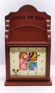 Disney's Winnie The Pooh Wall/Desk Top Clock With Key Storage and Letter Rack