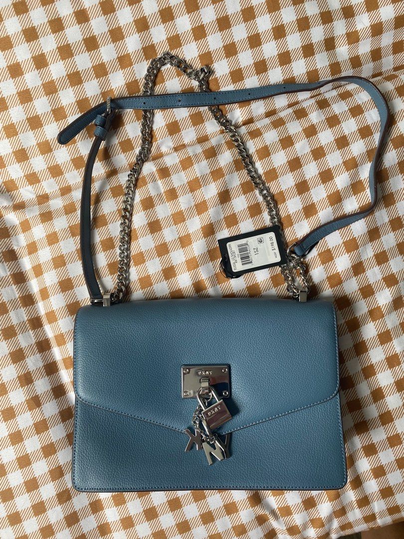 Dkny elissa leather sale chain strap shoulder bag