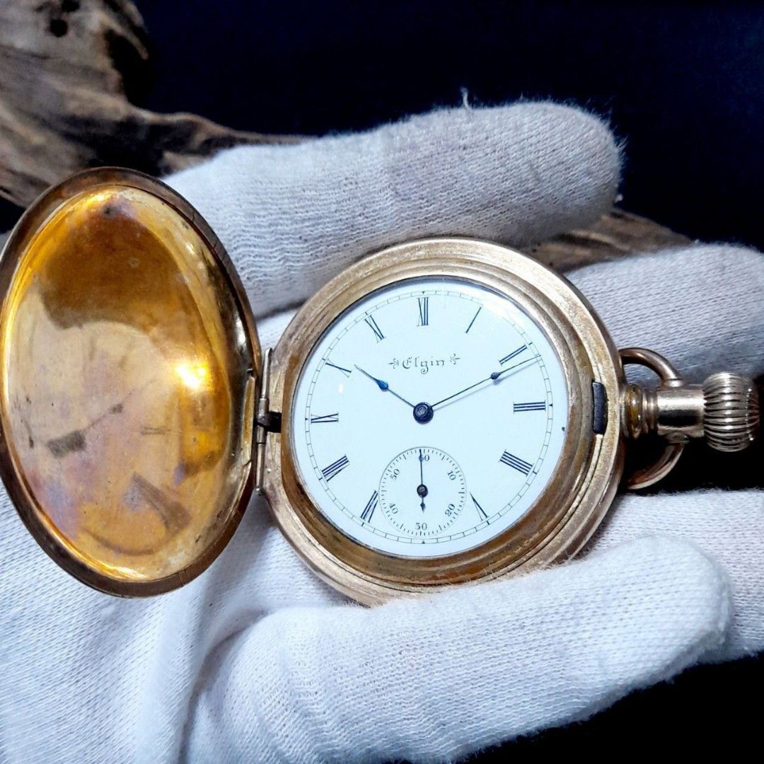 Elgin pocket watch blue hands on sale