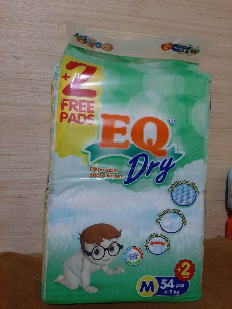 EQ DRY MEDIUM TAPE 56PCS. (Category: Diapers & Baby Wipes) located in Manila. Submitted by sweetieteapascua (Listing ID 1244252739, Image 1). Description: EQ DRY MEDIUM TAPE 56PCS-430 MANUFACTURED DATE 2023 EXPIRATION DATE 2026 PAYMENT-COD, GCASH,BANK TRANSFER MESSAGE ME ON FB ANY FURTHER INFORMATION https://m.me/sweetietea.pascua.