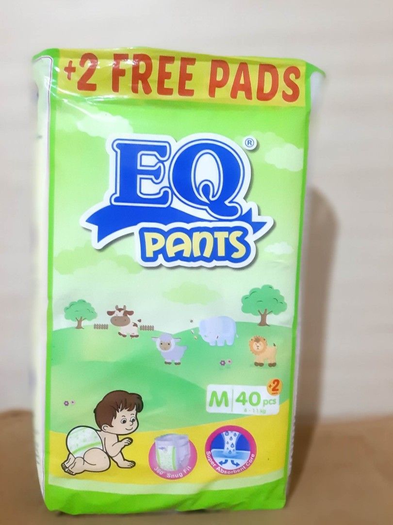 EQ MEDIUM PANTS 42PCS. (Category: Diapers & Baby Wipes) located in Manila. Submitted by sweetieteapascua (Listing ID 1244254953, Image 1). Description: ORIGINAL PACKAGING SEALED EQ MEDIUM PANTS 42PCS-270 PAYMENT-COD, GCASH, BANKTRANSFER https://m.me/sweetietea.pascua.