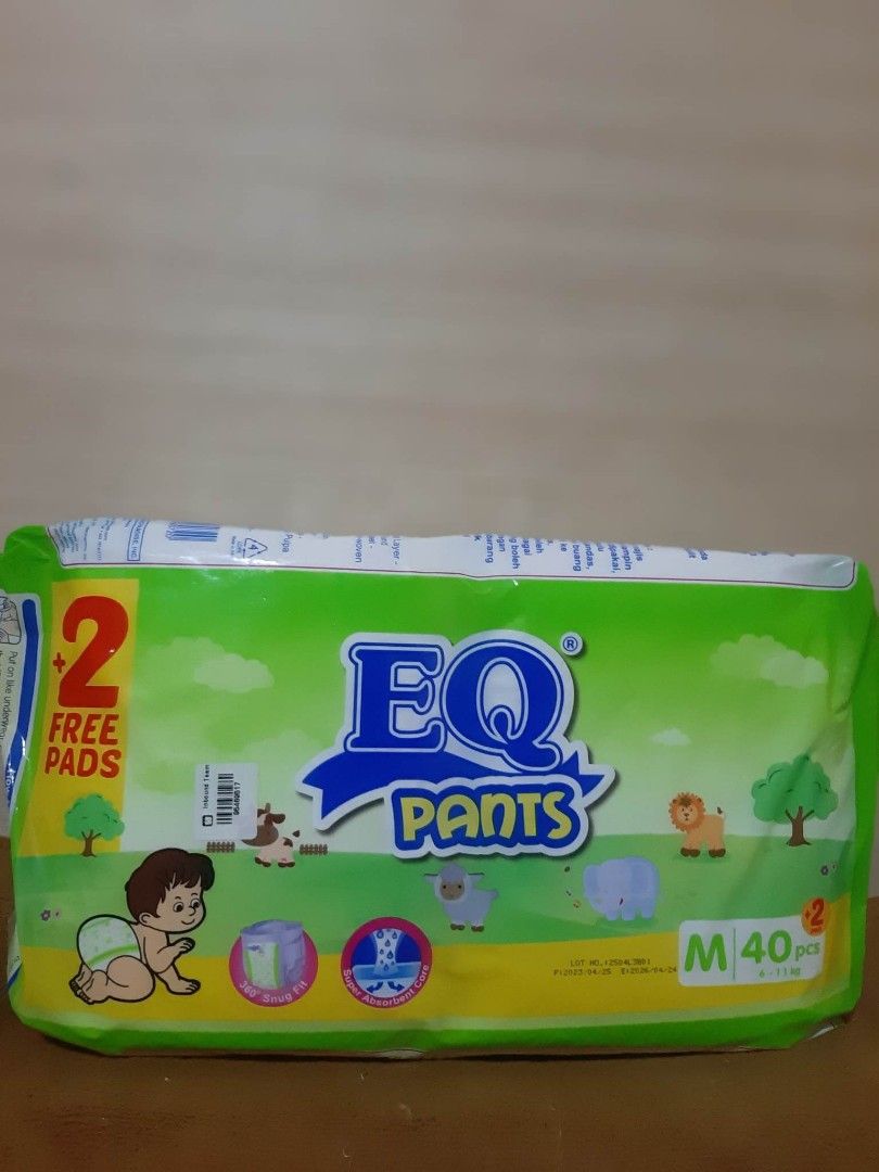 EQ MEDIUM PANTS 42PCS. (Category: Diapers & Baby Wipes) located in Manila. Submitted by sweetieteapascua (Listing ID 1244254953, Image 2). Description: ORIGINAL PACKAGING SEALED EQ MEDIUM PANTS 42PCS-270 PAYMENT-COD, GCASH, BANKTRANSFER https://m.me/sweetietea.pascua.