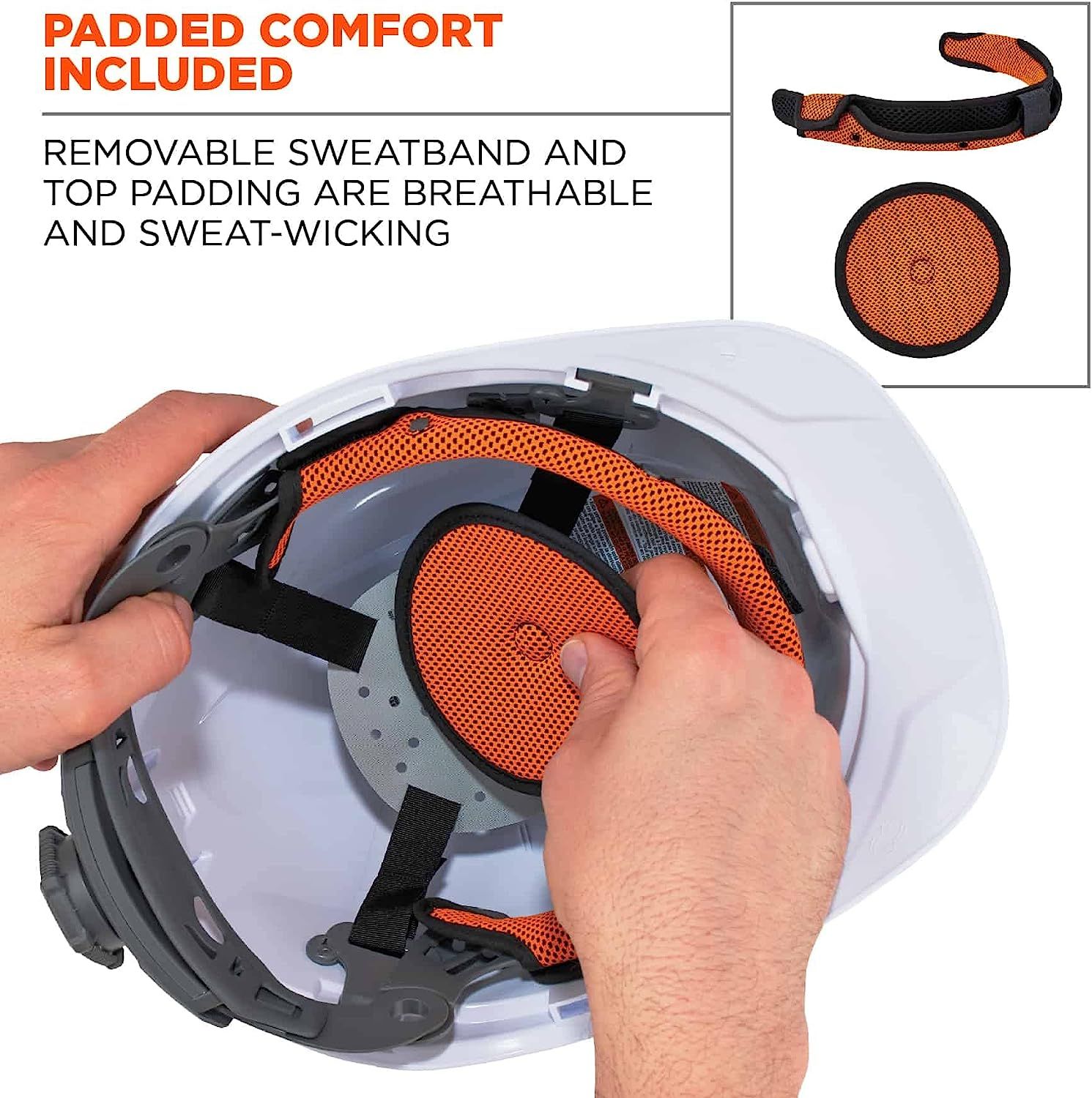 Ergodyne - 60144 Vented Hard Hat Cap Style, Ratchet Suspension, Class C ...