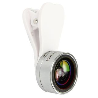 Essager 2 in 1 Clip-On Mobile Phone Camera Lens Kit 0.36 Wide Angle & 15X Macro (Silver)