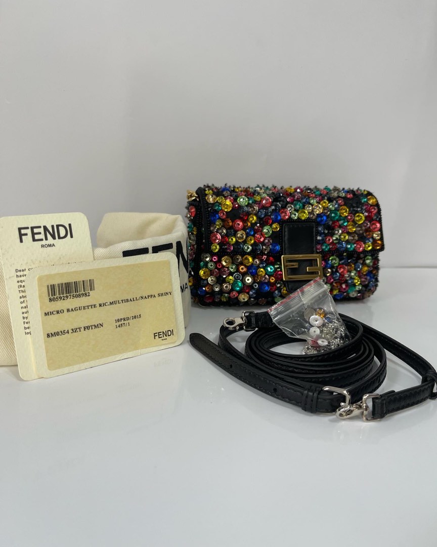 handling begynde henvise Fendi Embellished Micro Leather bag, Luxury, Bags & Wallets on Carousell