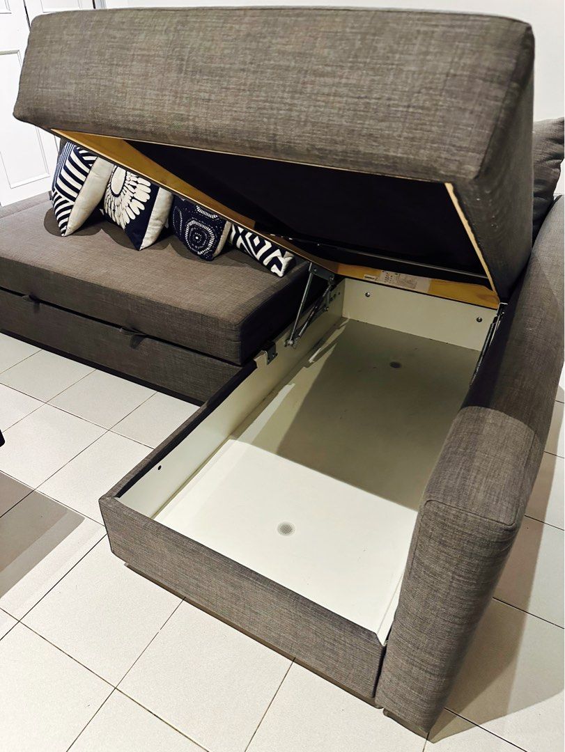 FRIHETEN IKEA L shaped sofabed with storage, Furniture & Home Living