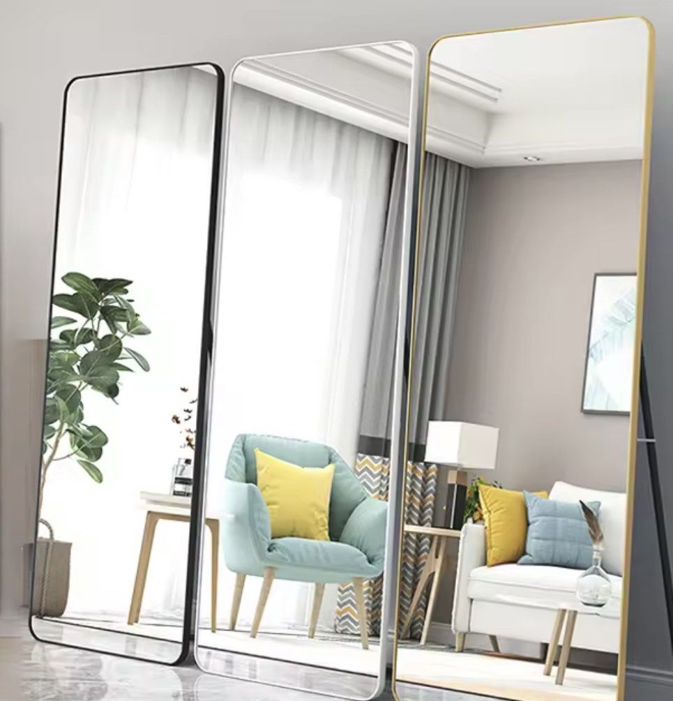 Full Length Standing Mirror/Wall Mount Aluminium Frame Minimalist ...