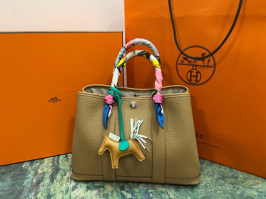 Hermes Garden Party 30 Etoupe BNIB, Luxury, Bags & Wallets on Carousell