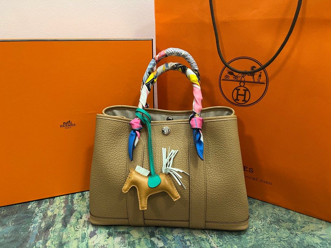 Hermes Garden Party 30 - Etoupe (full canvas) <priced down from $2,300!!!>,  Luxury, Bags & Wallets on Carousell