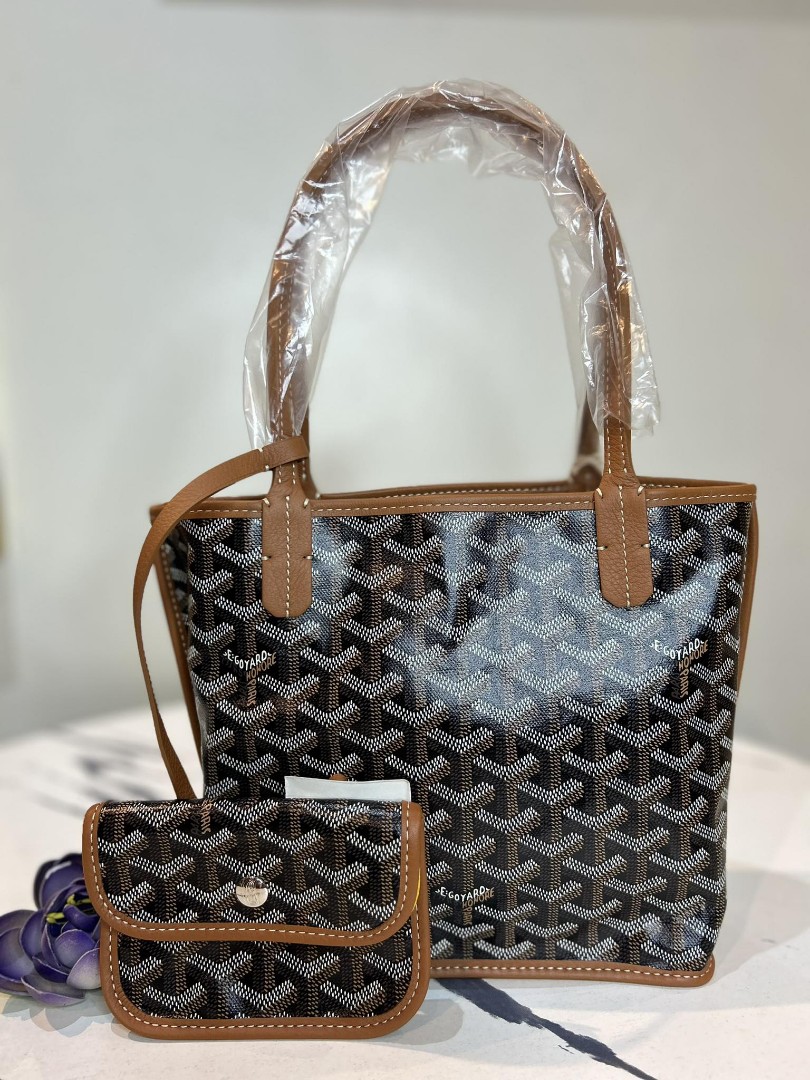 Goyard Anjou Mini Black Tan, Luxury, Bags & Wallets on Carousell
