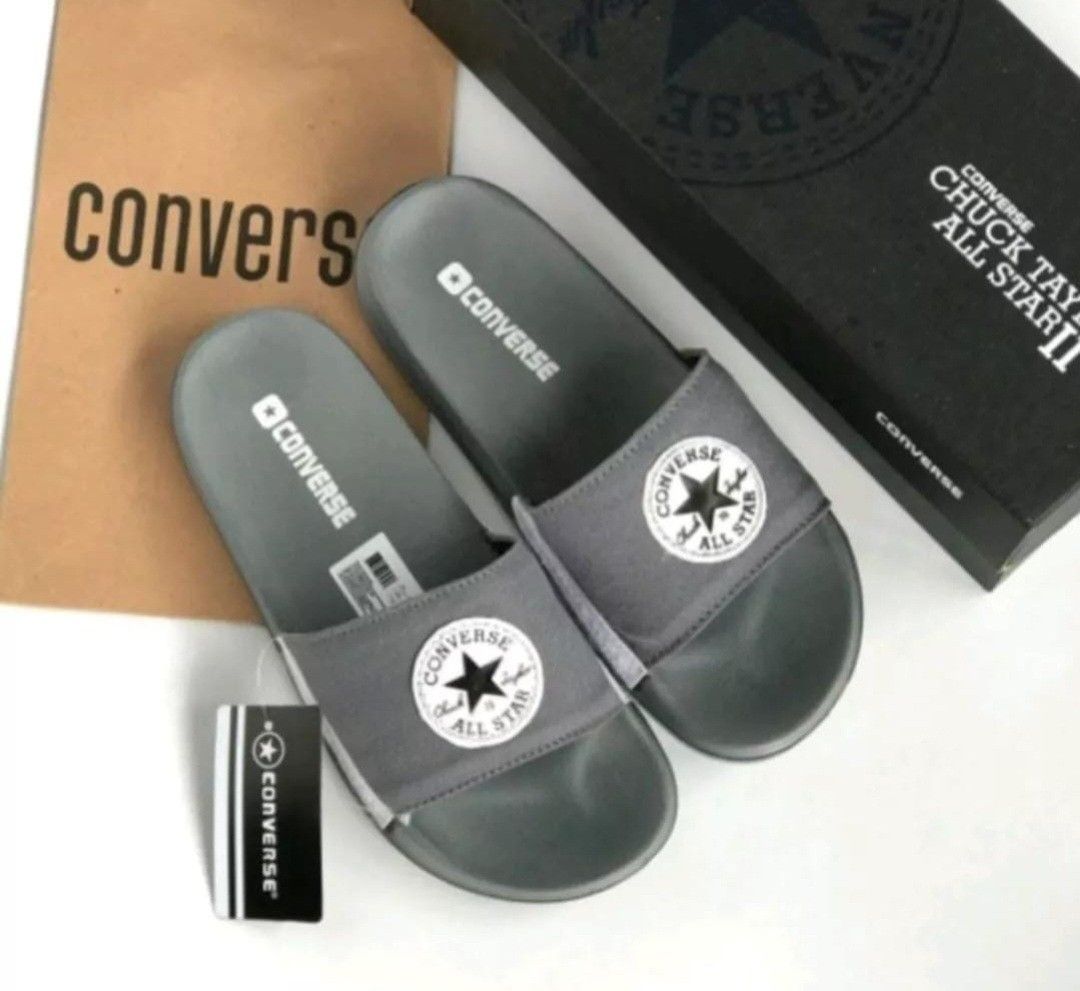 Grey Converse Slippers Men s Fashion Footwear Flipflops and