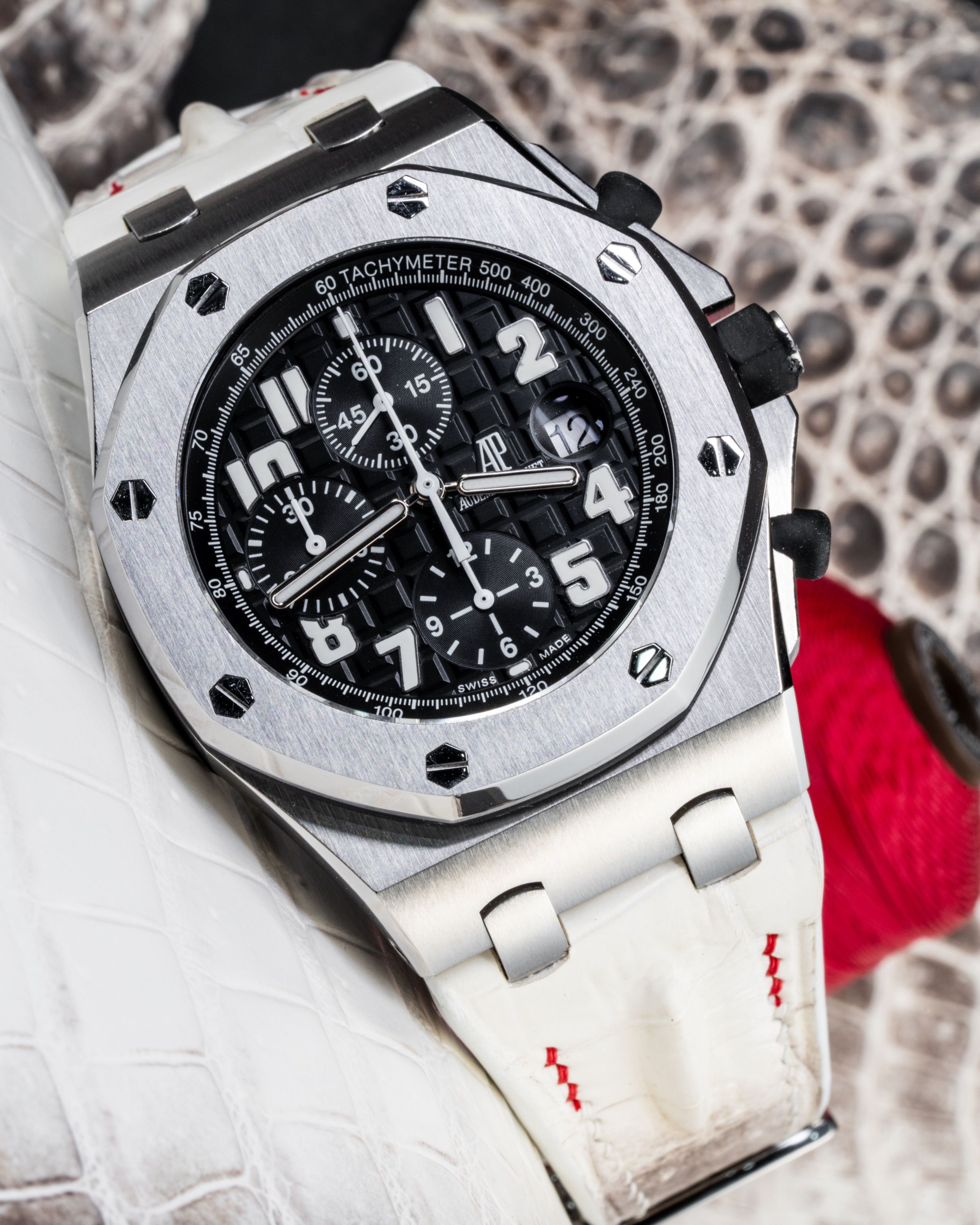 Handmade Hand stitched Watch Strap in Natural Himalayan Crocodile