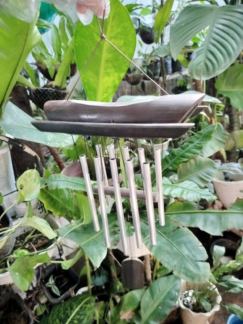 Hanging boat windchime (Category: Wall Decor) located in Antipolo. Submitted by blueshopvintage (Listing ID 1244127717, Image 1). Description: lucky boatchime on sale🎶🎵 onhand ready to ship bamboo craft aluminum tubes 1 item available onhand also available for bulk pre-order.